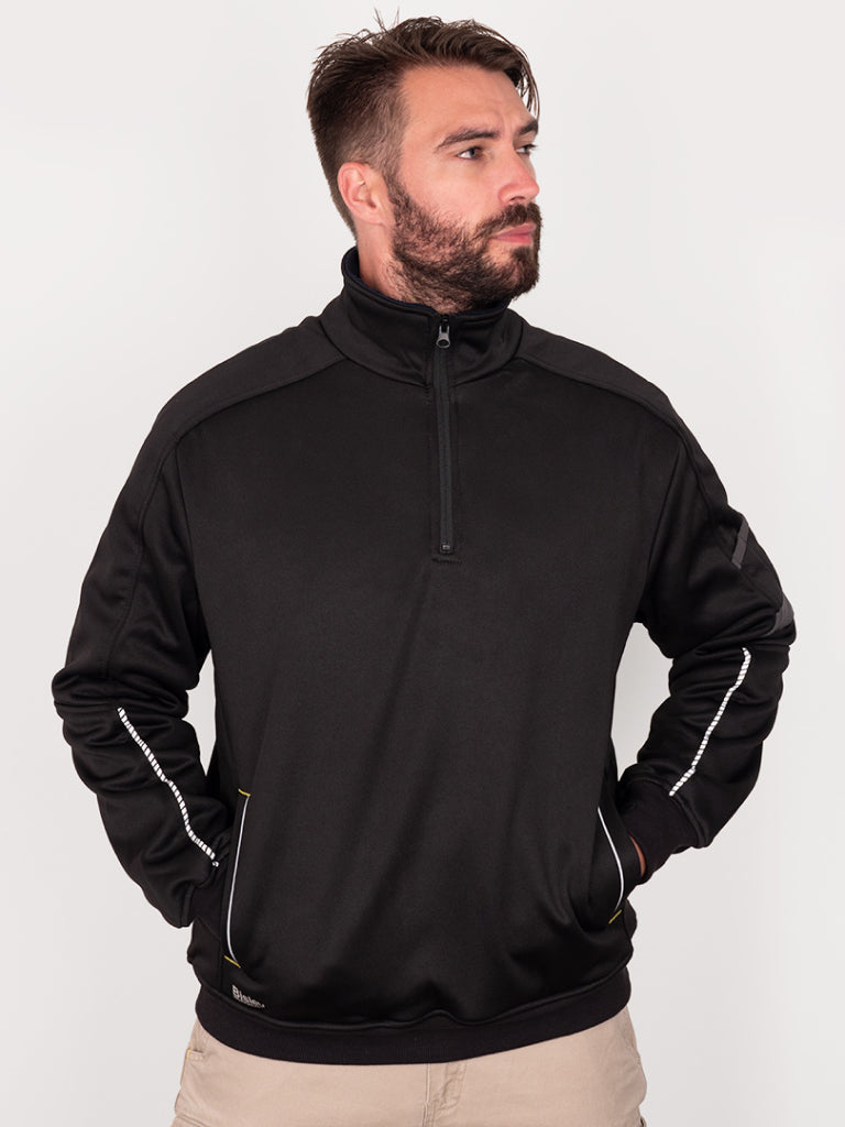 FLEECE 1/4 ZIP PULLOVER WITH SHERPA LINING