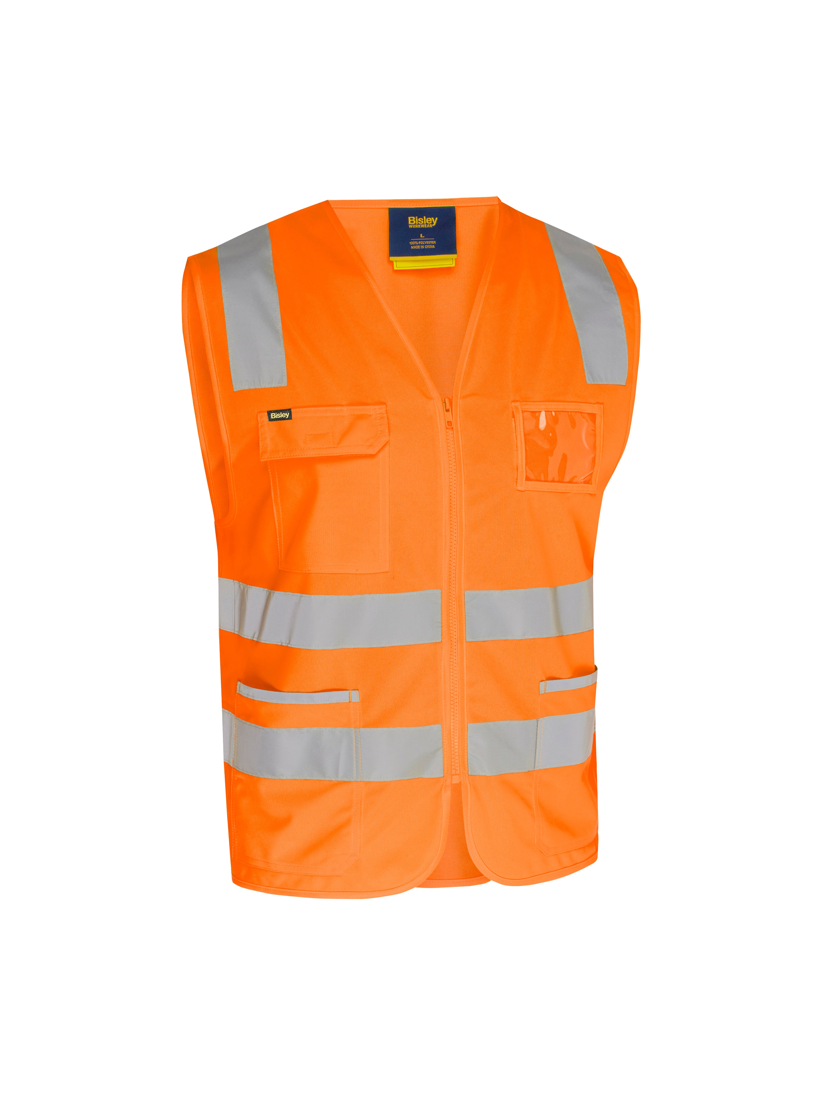 TAPED HI VIS ZIP SAFETY VEST