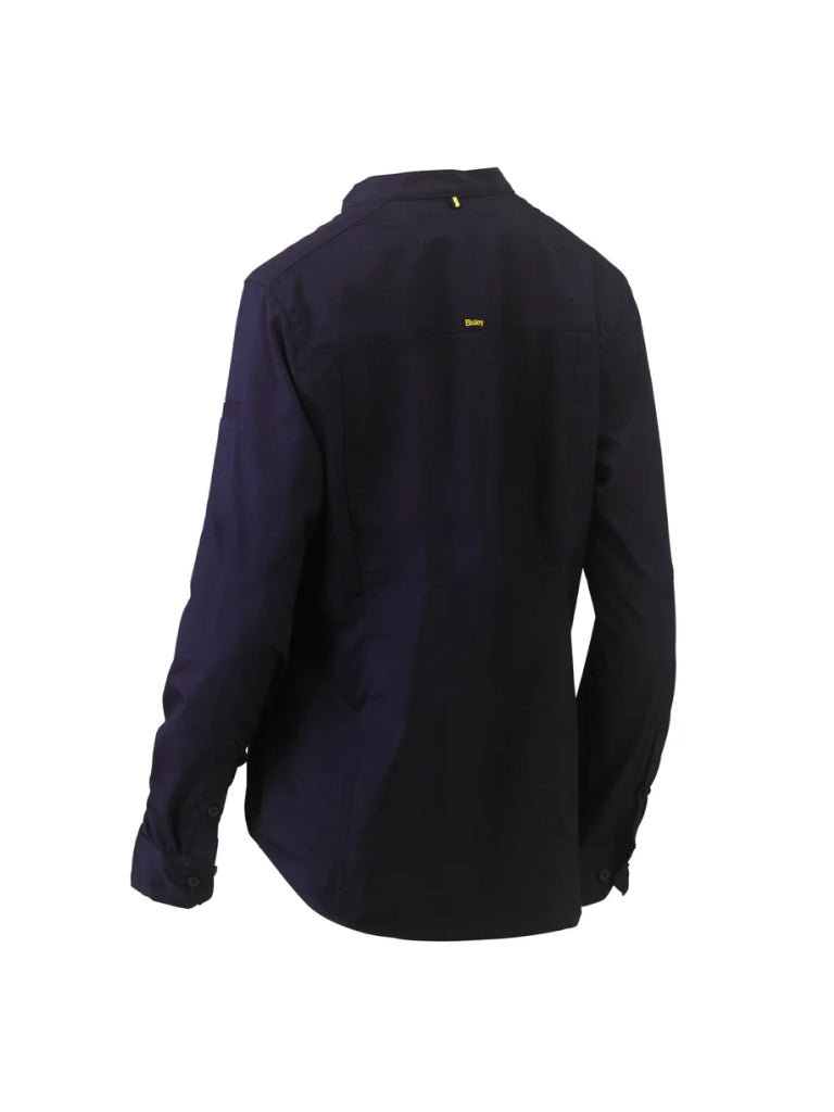 WOMEN'S STRETCH V-NECK CLOSED FRONT SHIRT