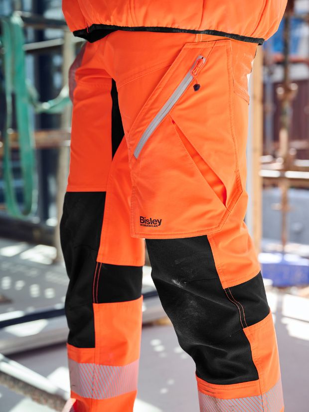 TAPED HI VIS BRADFORD 4 WAY STRETCH CARGO TROUSERS