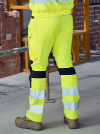 TAPED HI VIS BRADFORD 4 WAY STRETCH CARGO TROUSERS