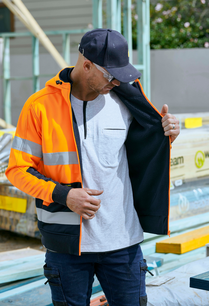 Bisley Workwear Hi Vis Taped Night Fleece Zip Pullover BK6321XT main image 1