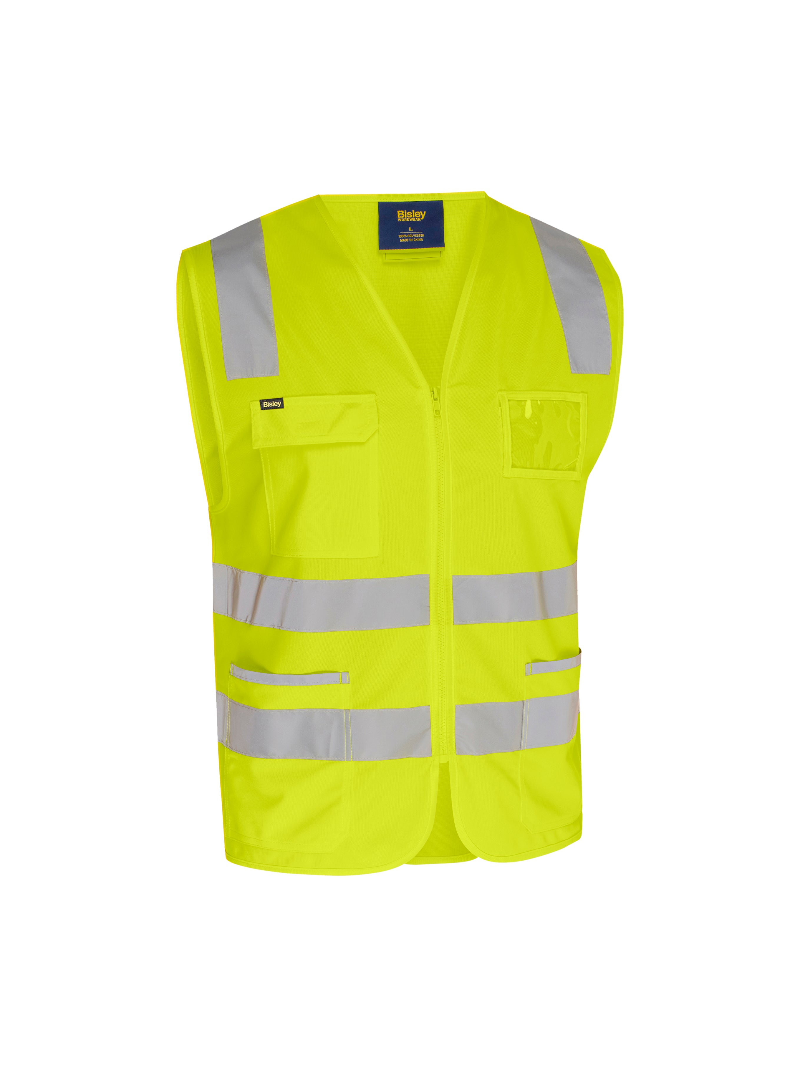 TAPED HI VIS ZIP SAFETY VEST