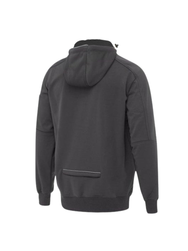 FLEECE ZIP FRONT HOODIE WITH SHERPA LINING