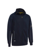 FLEECE ZIP FRONT HOODIE WITH SHERPA LINING