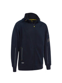 FLEECE ZIP FRONT HOODIE WITH SHERPA LINING