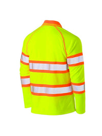 TAPED DOUBLE HI VIS MESH LONG SLEEVE POLO