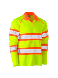 TAPED DOUBLE HI VIS MESH LONG SLEEVE POLO