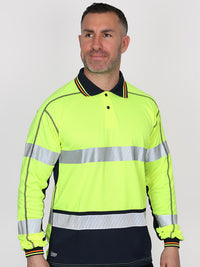 TAPED HI VIS POLYESTER MESH LONG SLEEVE POLO