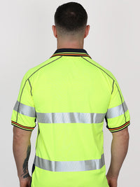 TAPED HI VIS POLYESTER MESH POLO