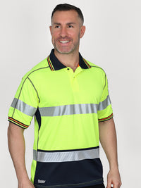 TAPED HI VIS POLYESTER MESH POLO