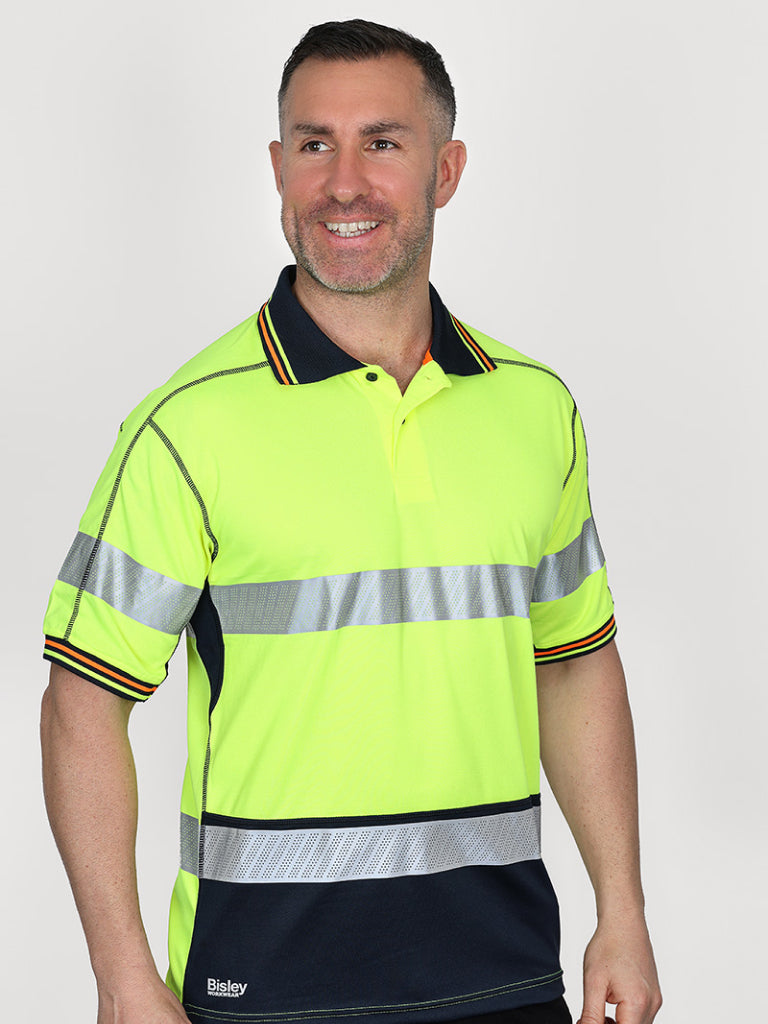 TAPED HI VIS POLYESTER MESH POLO