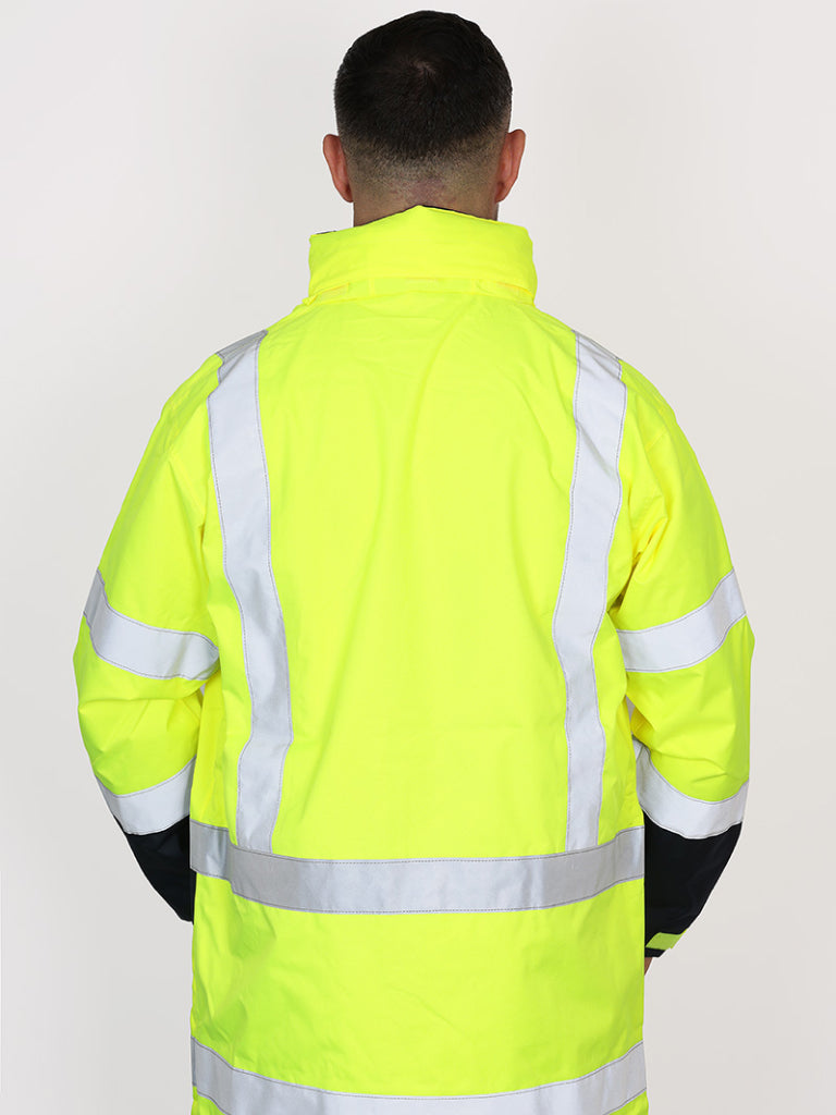 TAPED HI VIS RAIN SHELL JACKET