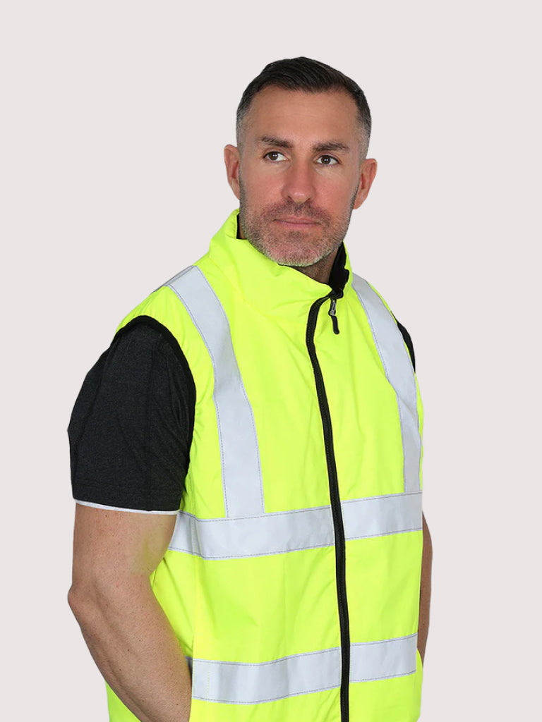 TAPED HI VIS REVERSIBLE PUFFER VEST