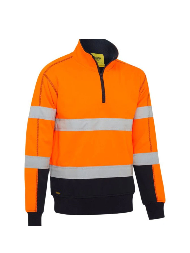 TAPED HI VIS ZIP FLEECE PULLOVER WITH SHERPA LINING