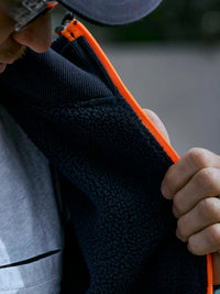 TAPED HI VIS ZIP FLEECE HOODIE WITH SHERPA LINING