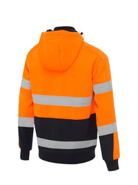 TAPED HI VIS ZIP FLEECE HOODIE WITH SHERPA LINING
