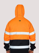TAPED HI VIS ZIP FLEECE HOODIE WITH SHERPA LINING