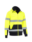 TAPED HI VIS ZIP FLEECE HOODIE WITH SHERPA LINING