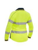 WOMENS LONG SLEEVED TAPED TWO TONE HI VIS POLO