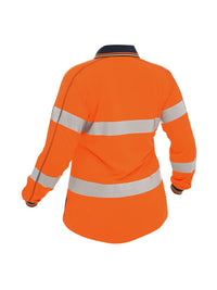 WOMENS LONG SLEEVED TAPED TWO TONE HI VIS POLO