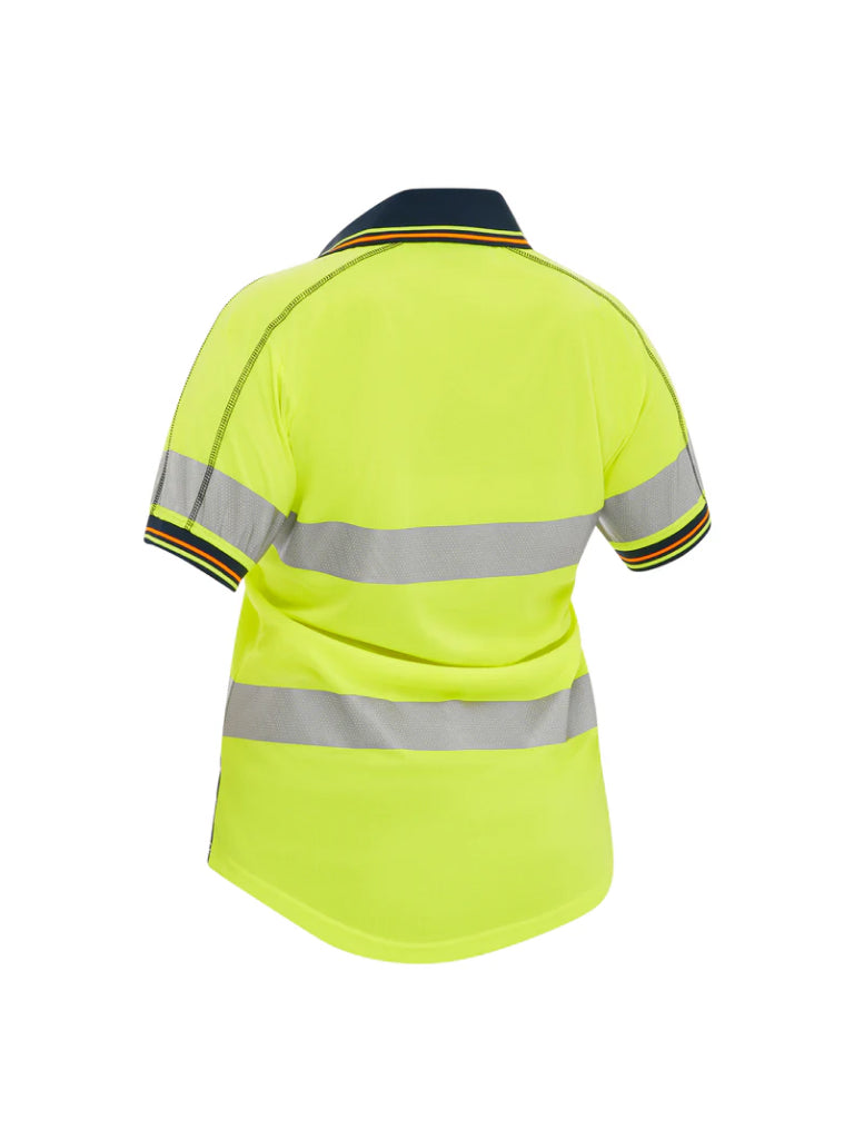 WOMENS SHORT SLEEVED TAPED TWO TONE HI VIS POLO