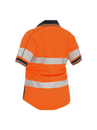 WOMENS SHORT SLEEVED TAPED TWO TONE HI VIS POLO