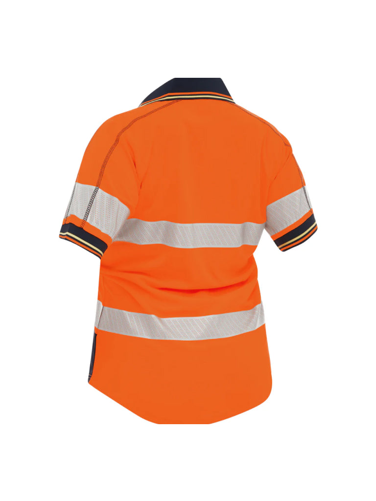 WOMENS SHORT SLEEVED TAPED TWO TONE HI VIS POLO