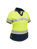 WOMENS SHORT SLEEVED TAPED TWO TONE HI VIS POLO