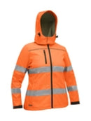 WOMEN’S TAPED HI VIS SOFT SHELL JACKET WITH HOOD