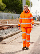 WOMEN’S TAPED HI VIS SOFT SHELL JACKET WITH HOOD