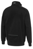 Bisley Workwear Black Low-Pill Premium Polyester Pullover with Sherpa Fleece Lining with Back Mobile Zip-Up Pocket