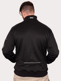 Black Fleece Lined Pullover with Back Mobile Zip Pocket