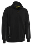 Bisley Workwear Black Low-Pill Premium Polyester Pullover with Sherpa Fleece Lining