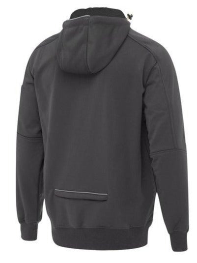Bisley Workwear Charcoal Zip Up Hoodie Sherpa Fleece Lining with Back Mobile Zip-Up Pocket
