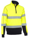 TAPED HI VIS ZIP FLEECE PULLOVER WITH SHERPA LINING