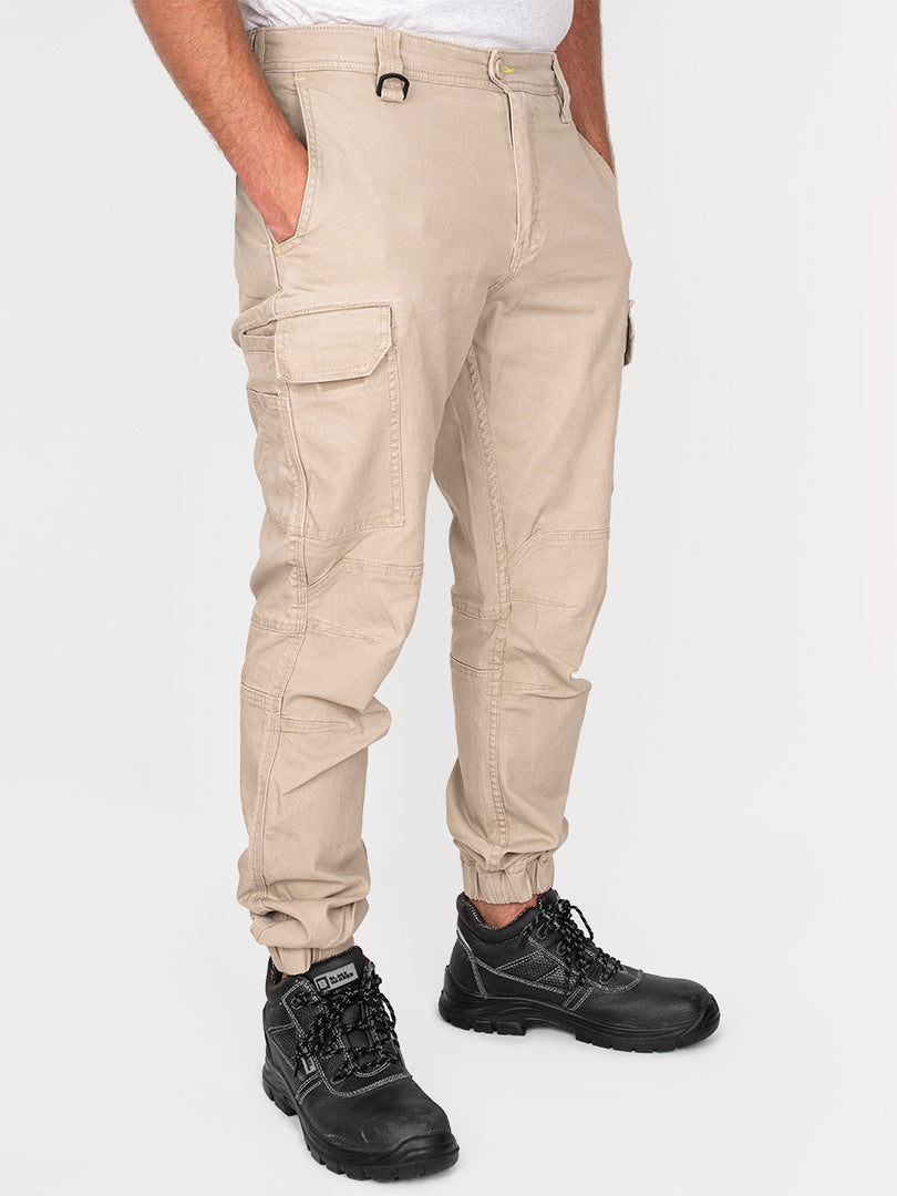 Stone Slim Leg Cotton Stretch Pant with Multi-Purpose Pockets